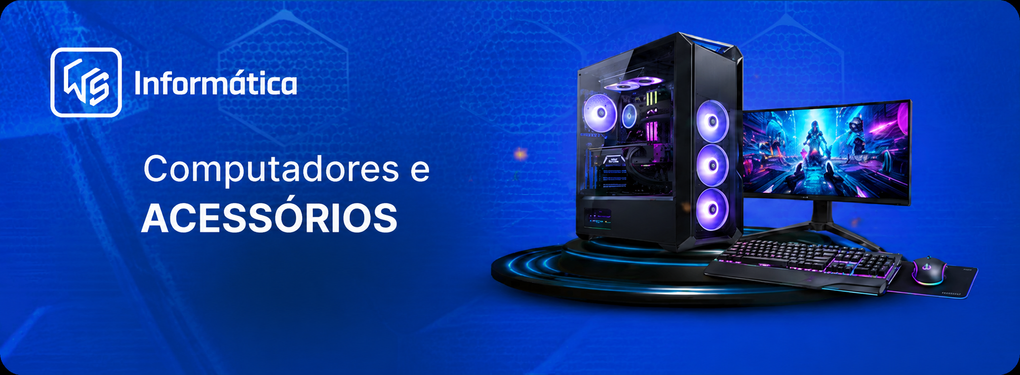 Banner promocional de computadores e acessórios